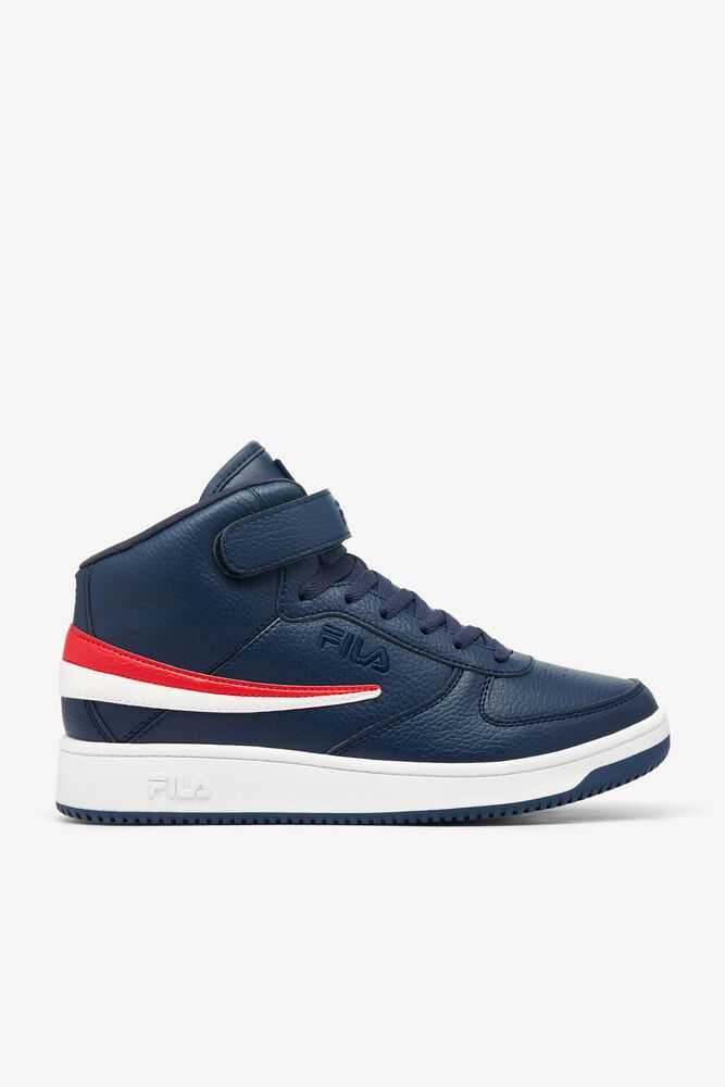 Fila A-high Navy Sneakers Mens - NZ 46123-GNLM